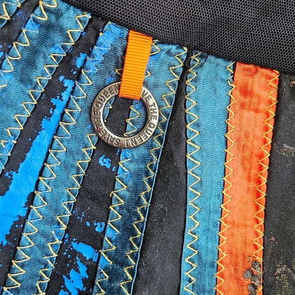 Vtg Save the Queen Patchwork Skirt — Italian Art-to-Wear, Size M Whimsical - Picture 7 of 17